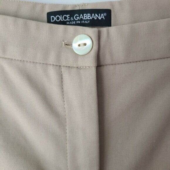 Dolce & Gabbana Beige Skinny Front Pleat Pants - Picture 4 of 6